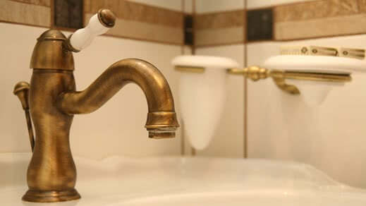Golden water tap